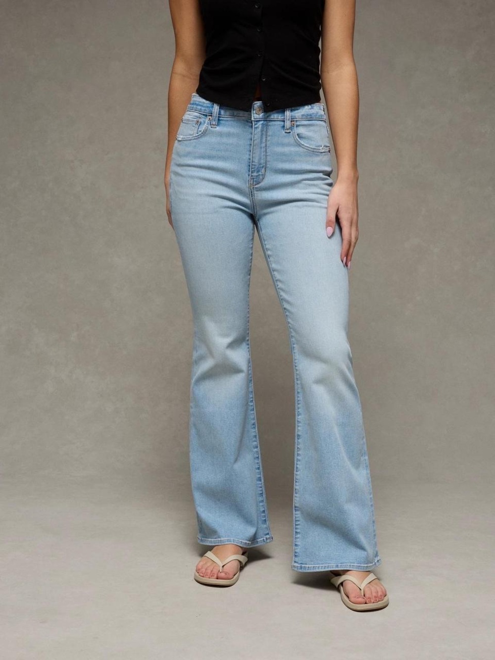 American Eagle Outfitters Light Blue High-Rise Flare Jeans